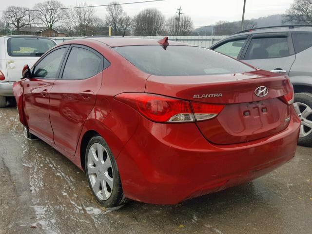 KMHDH4AE5CU363964 - 2012 HYUNDAI ELANTRA GL MAROON photo 3