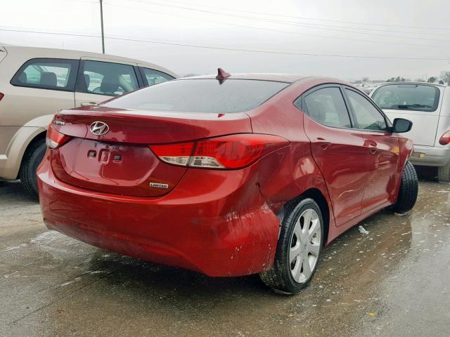KMHDH4AE5CU363964 - 2012 HYUNDAI ELANTRA GL MAROON photo 4
