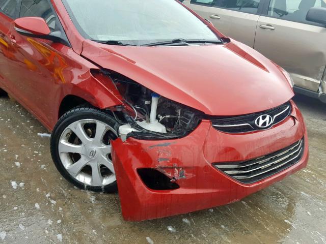 KMHDH4AE5CU363964 - 2012 HYUNDAI ELANTRA GL MAROON photo 9