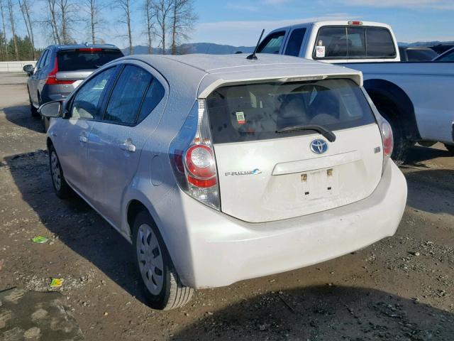 JTDKDTB32C1514288 - 2012 TOYOTA PRIUS C WHITE photo 3