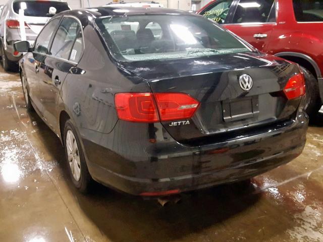 3VW1K7AJ0BM085059 - 2011 VOLKSWAGEN JETTA BASE BLACK photo 3