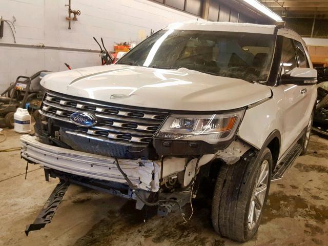 1FM5K8F84HGB83512 - 2017 FORD EXPLORER L WHITE photo 2