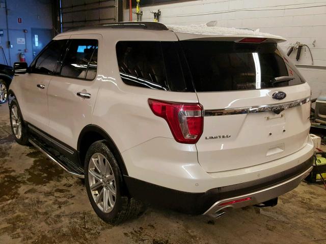 1FM5K8F84HGB83512 - 2017 FORD EXPLORER L WHITE photo 3