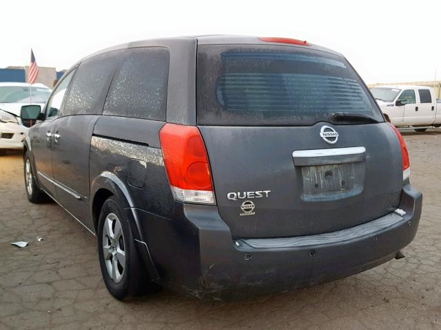 5N1BV28U17N132934 - 2007 NISSAN QUEST S GRAY photo 3