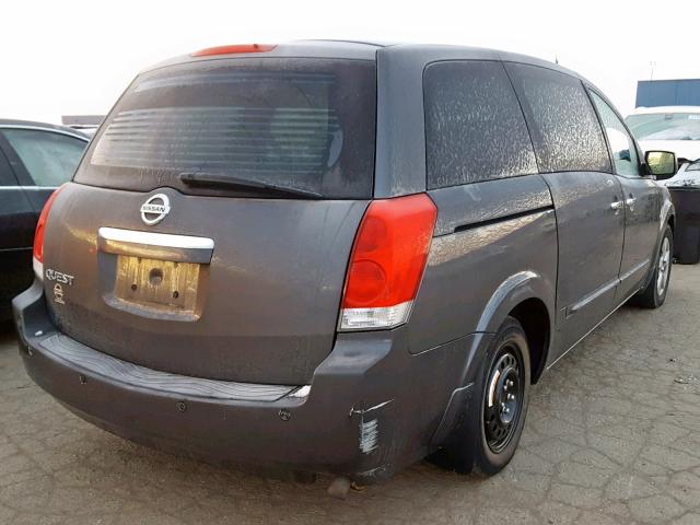 5N1BV28U17N132934 - 2007 NISSAN QUEST S GRAY photo 4