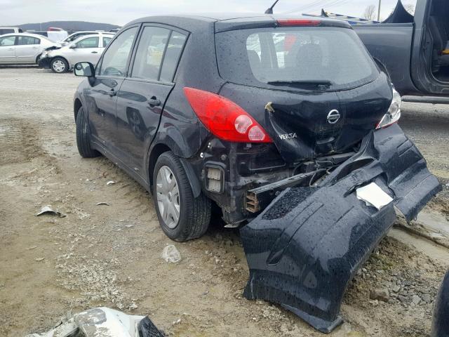 3N1BC1CP2BL371054 - 2011 NISSAN VERSA S BLACK photo 3