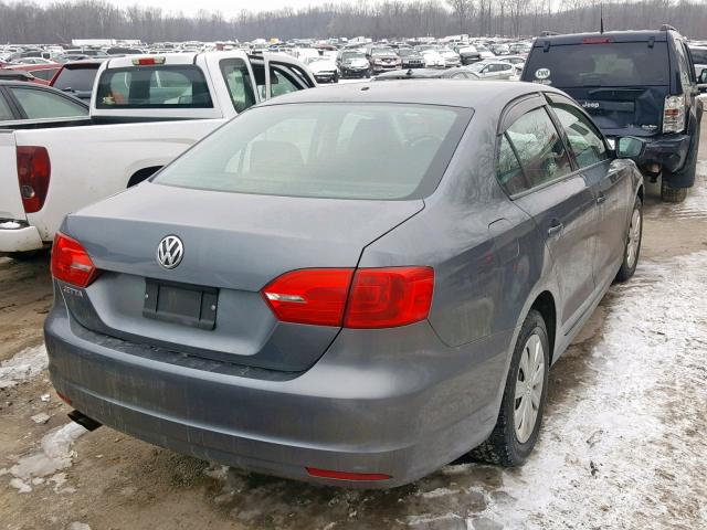3VW1K7AJ8DM263755 - 2013 VOLKSWAGEN JETTA BASE Մոխրագույն լուսանկար 4