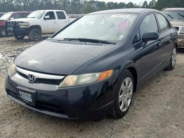 1HGFA16547L069011 - 2007 HONDA CIVIC LX BLACK photo 2