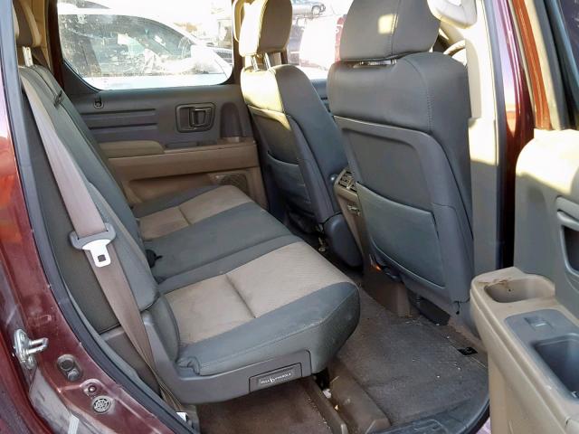 2HJYK16467H510450 - 2007 HONDA RIDGELINE MAROON photo 6