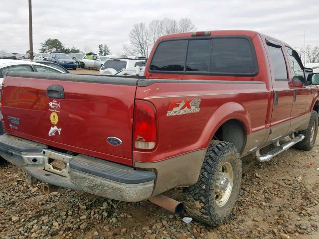 1FTNW21P33EB64538 - 2003 FORD F250 SUPER RED photo 4