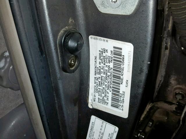 4T1BF32K03U552176 - 2003 TOYOTA CAMRY LE GRAY photo 10