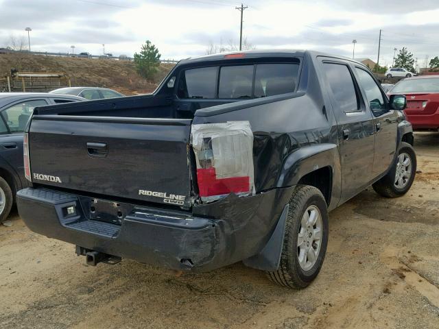 2HJYK16446H505102 - 2006 HONDA RIDGELINE BLACK photo 4