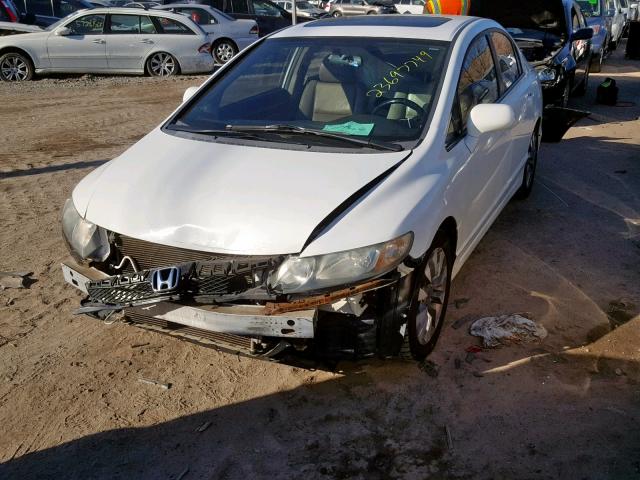 19XFA16969E005873 - 2009 HONDA CIVIC EXL WHITE photo 2