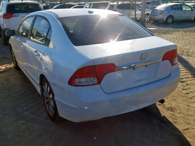 19XFA16969E005873 - 2009 HONDA CIVIC EXL WHITE photo 3