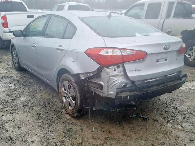 KNAFK4A64F5376255 - 2015 KIA FORTE LX SILVER photo 3