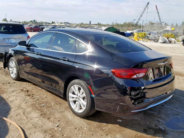 1C3CCCAB3FN755942 - 2015 CHRYSLER 200 LIMITE შავი ფოტო 3