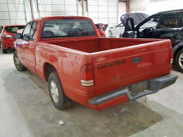 1B7GL22X6WS706351 - 1998 DODGE DAKOTA RED photo 3