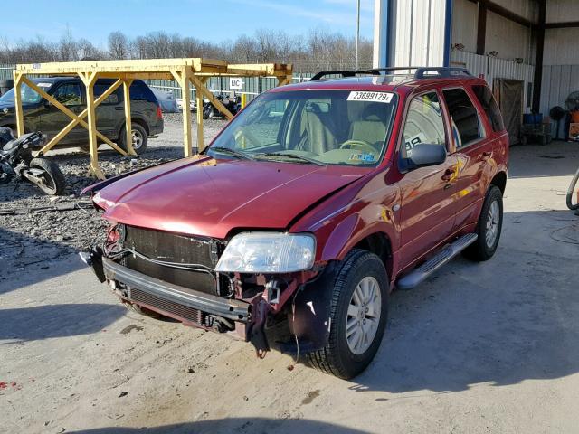 4M2CU57146KJ05631 - 2006 MERCURY MARINER RED photo 2