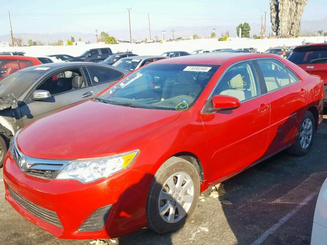 4T4BF1FKXDR296019 - 2013 TOYOTA CAMRY L 红色 照片 2