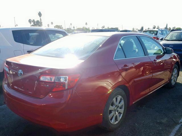 4T4BF1FKXDR296019 - 2013 TOYOTA CAMRY L 红色 照片 4