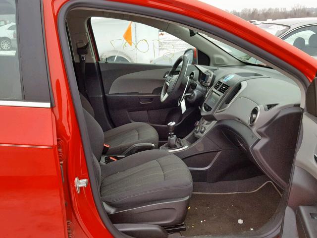 1G1JD6SH9E4209146 - 2014 CHEVROLET SONIC LT RED photo 5