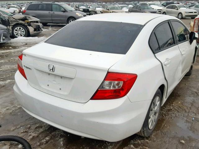 19XFB2F53CE065388 - 2012 HONDA CIVIC LX WHITE photo 4