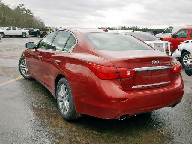 JN1BV7AP3EM673026 - 2014 INFINITI Q50 BASE RED photo 3