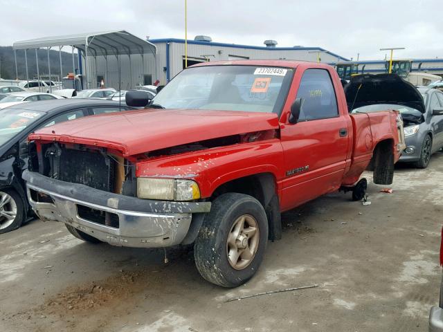 1B7HF16Z7VJ543523 - 1997 DODGE RAM 1500 RED photo 2