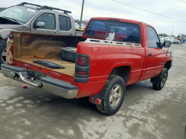 1B7HF16Z7VJ543523 - 1997 DODGE RAM 1500 RED photo 4