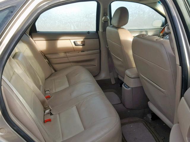 1FAFP56U47A212617 - 2007 FORD TAURUS SEL BEIGE photo 6