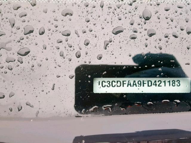 1C3CDFAA9FD421183 - 2015 DODGE DART SE თეთრი ფოტო 10