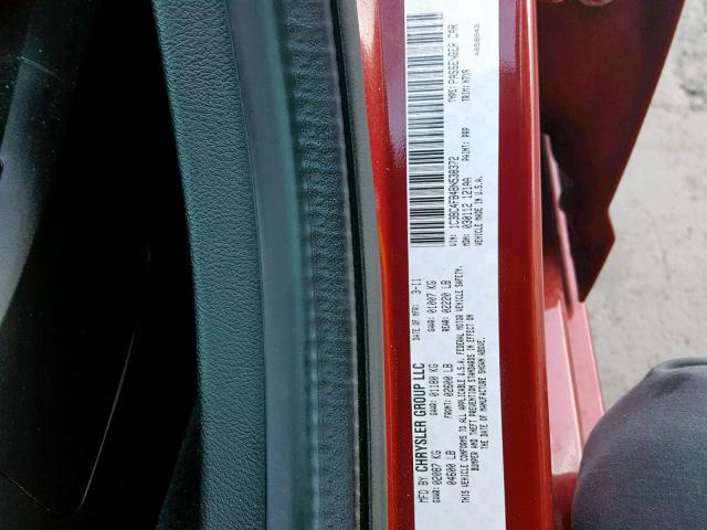 1C3BC4FB4BN538372 - 2011 CHRYSLER 200 LX RED photo 10