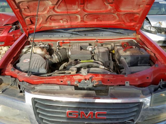 1GTCS136358170570 - 2005 GMC CANYON RED photo 7