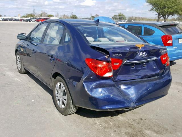 KMHDU4AD3AU990386 - 2010 HYUNDAI ELANTRA BL BLUE photo 3