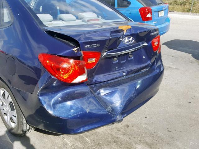KMHDU4AD3AU990386 - 2010 HYUNDAI ELANTRA BL BLUE photo 9
