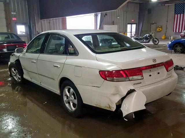 KMHFC46F97A190000 - 2007 HYUNDAI AZERA SE WHITE photo 3