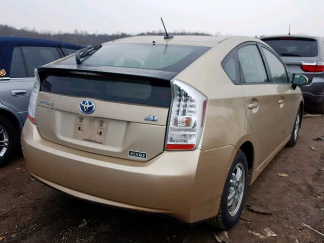 JTDKN3DU3A0215866 - 2010 TOYOTA PRIUS BEIGE photo 4