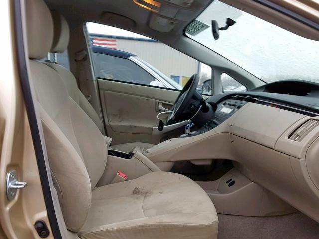 JTDKN3DU3A0215866 - 2010 TOYOTA PRIUS BEIGE photo 5