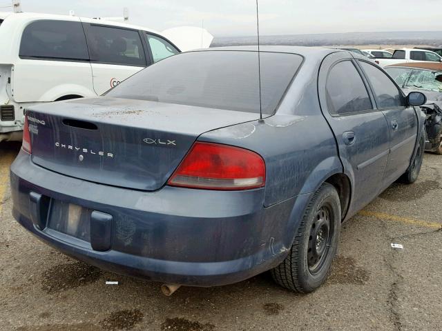 1C3EL46X42N172650 - 2002 CHRYSLER SEBRING LX BLUE photo 4