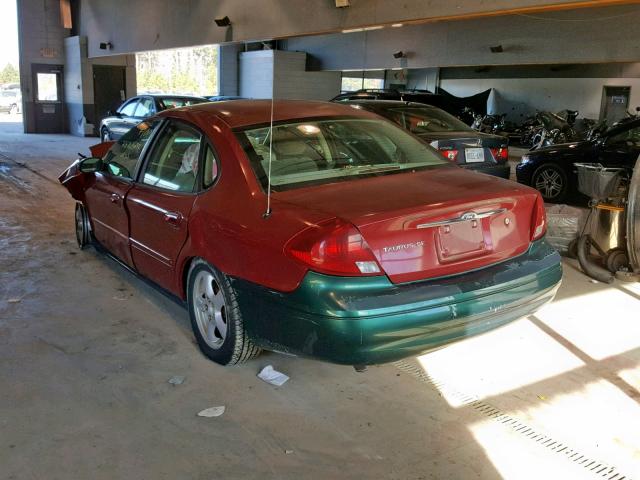 1FAFP53U22G130217 - 2002 FORD TAURUS SE RED photo 3