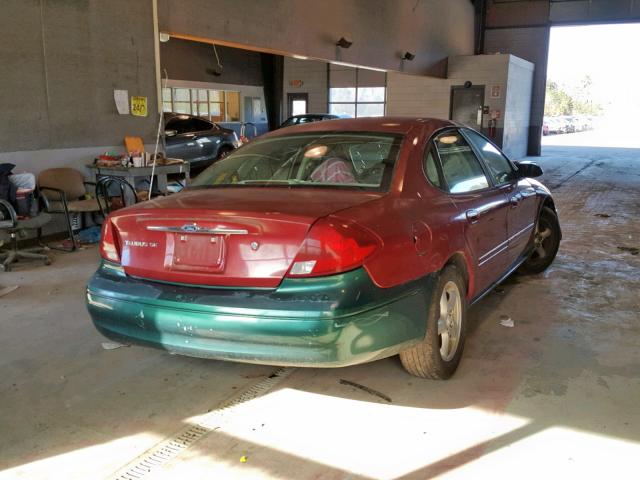 1FAFP53U22G130217 - 2002 FORD TAURUS SE RED photo 4