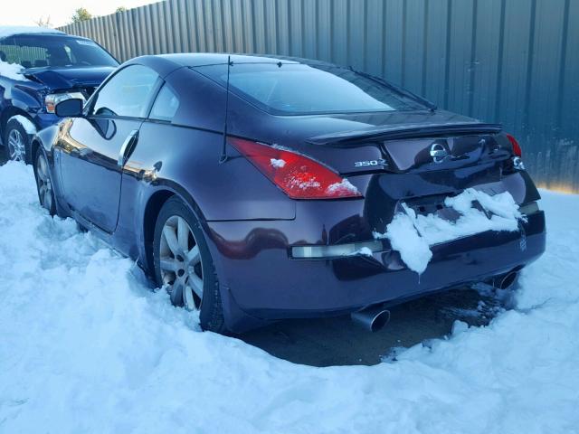 JN1AZ34D33T117165 - 2003 NISSAN 350Z COUPE BURGUNDY photo 3