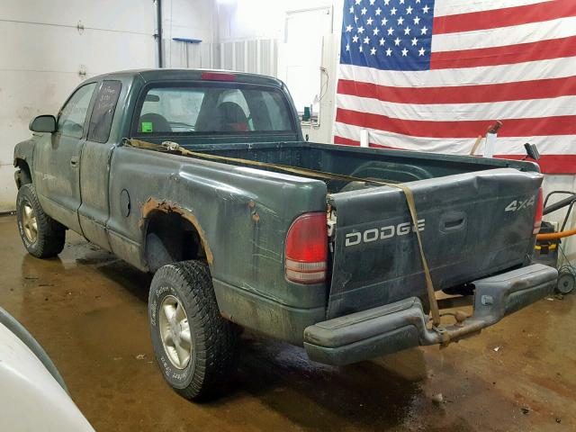 1B7GG22X4XS166357 - 2001 DODGE DAKOTA GREEN photo 3