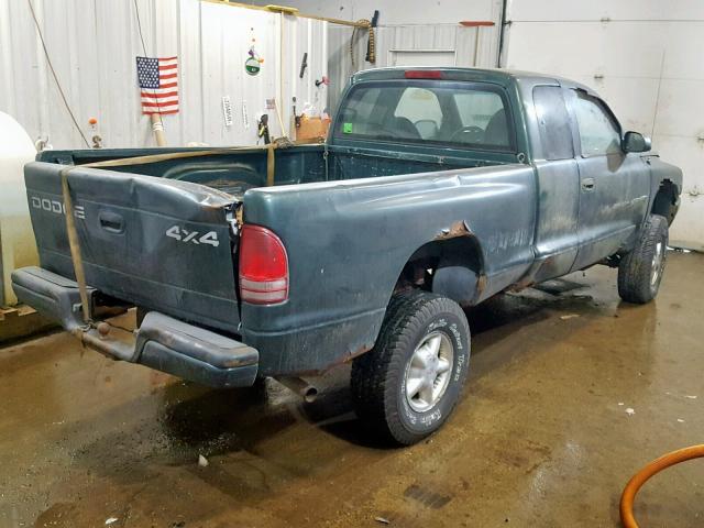 1B7GG22X4XS166357 - 2001 DODGE DAKOTA GREEN photo 4