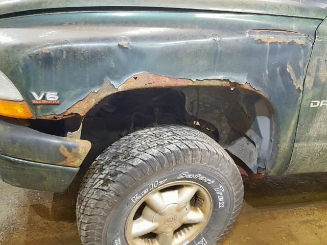 1B7GG22X4XS166357 - 2001 DODGE DAKOTA GREEN photo 9