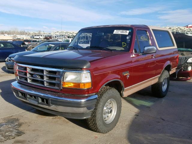 1FMEU15H7TLB21606 - 1996 FORD BRONCO U10 MAROON photo 2