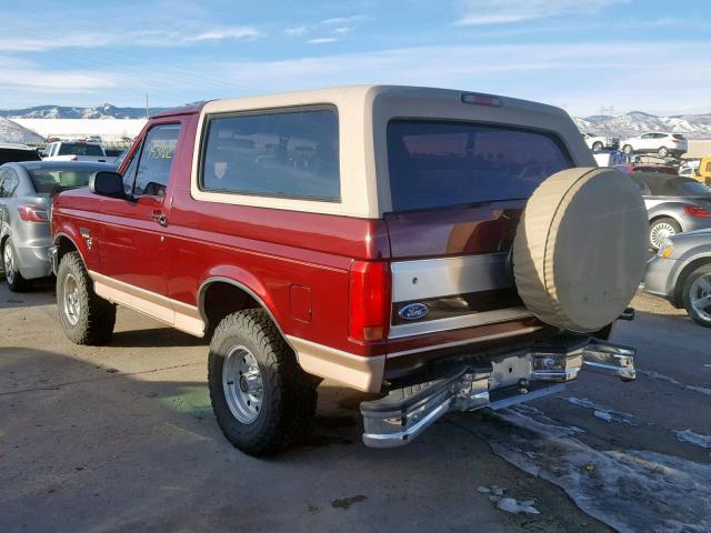 1FMEU15H7TLB21606 - 1996 FORD BRONCO U10 MAROON photo 3