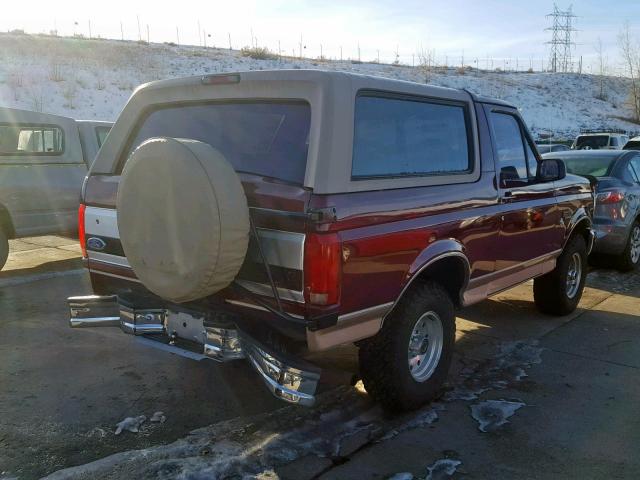 1FMEU15H7TLB21606 - 1996 FORD BRONCO U10 MAROON photo 4