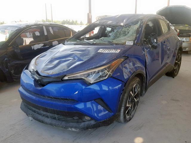 NMTKHMBX8JR030363 - 2018 TOYOTA C-HR XLE BLUE photo 2