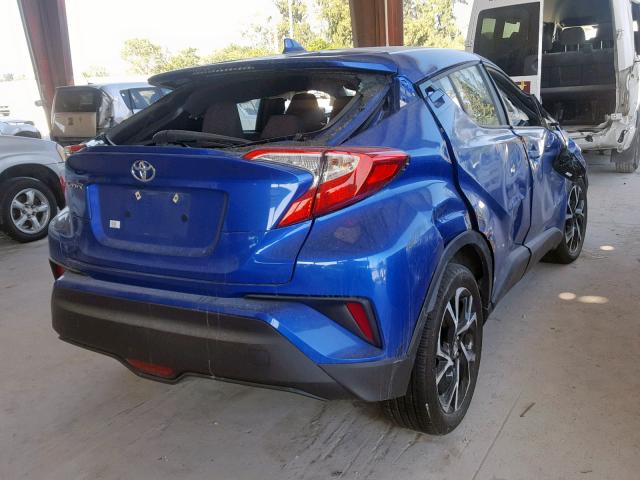 NMTKHMBX8JR030363 - 2018 TOYOTA C-HR XLE BLUE photo 4